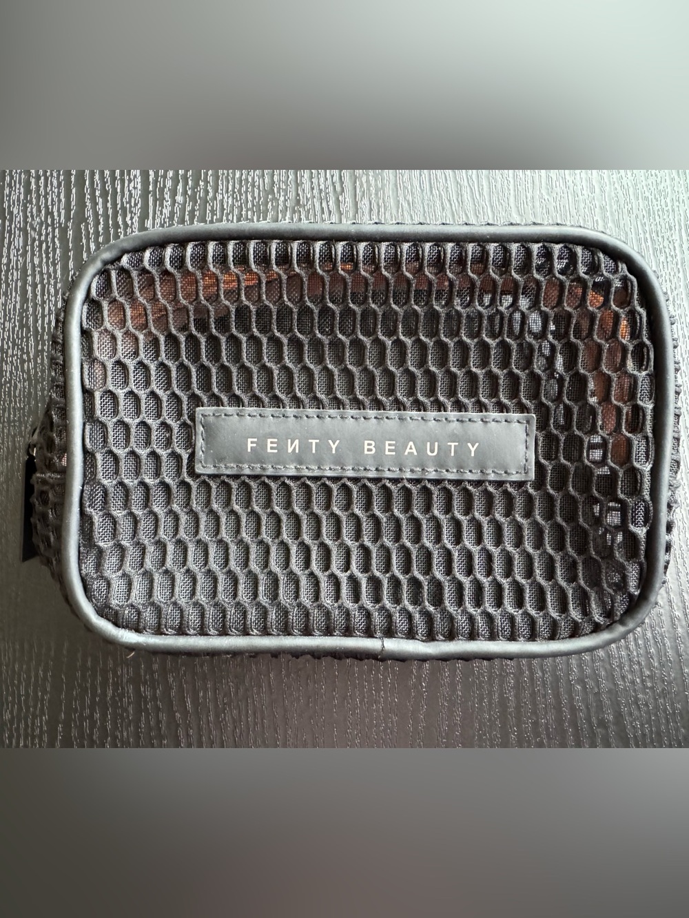 Fenty Beauty Black Textured Cosmetic Pouch